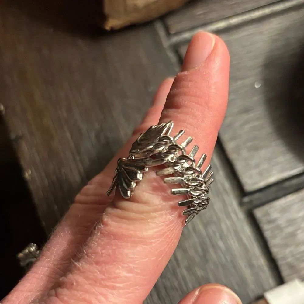Silver Fish Skeleton Ring - Picture 3 of 8